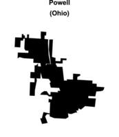 Powell, Ohio blank outline map vector