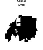 Alliance, Ohio blank outline map vector