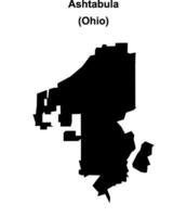 Ashtabula, Ohio blank outline map vector