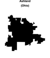 Ashland, Ohio blank outline map vector