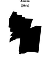 Amelia, Ohio blank outline map vector