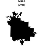 Akron, Ohio blank outline map vector