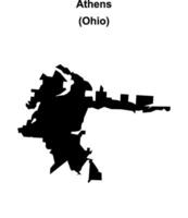 Athens, Ohio blank outline map vector