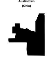 Austintown, Ohio blank outline map vector