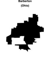 Barberton, Ohio blank outline map vector