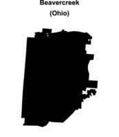 Beavercreek, Ohio blank outline map vector