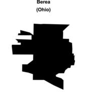Berea, Ohio blank outline map vector