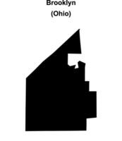 Brooklyn, Ohio blank outline map vector