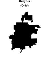 Bucyrus, Ohio blank outline map vector