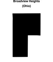 Broadview Heights, Ohio blank outline map vector