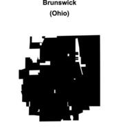 Brunswick, Ohio blank outline map vector