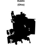 Dublin, Ohio blank outline map vector