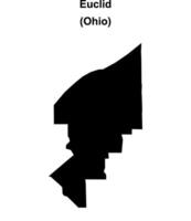 Euclid, Ohio blank outline map vector