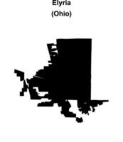 Elyria, Ohio blank outline map vector