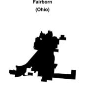Fairborn, Ohio blank outline map vector