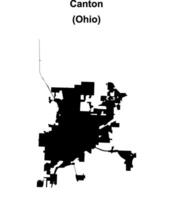 Canton, Ohio blank outline map vector