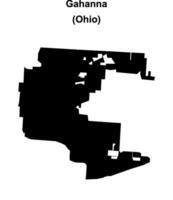 Gahanna, Ohio blank outline map vector