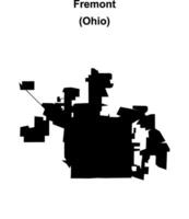 Fremont, Ohio blank outline map vector