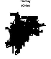 Findlay, Ohio blank outline map vector