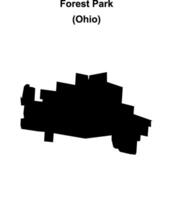 Forest Park, Ohio blank outline map vector