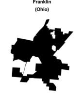 Franklin, Ohio blank outline map vector