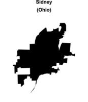 Sidney, Ohio blank outline map vector