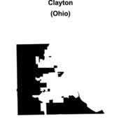 Clayton, Ohio blank outline map vector