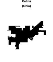 Celina, Ohio blank outline map vector