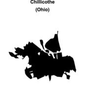 Chillicothe, Ohio blank outline map vector