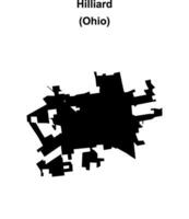 Hilliard, Ohio blank outline map vector