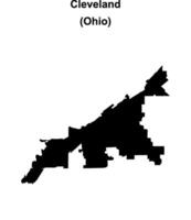 Cleveland, Ohio blank outline map vector
