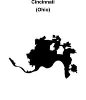 Cincinnati, Ohio blank outline map vector