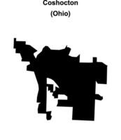 Coshocton, Ohio blank outline map vector