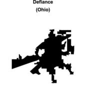 Defiance, Ohio blank outline map vector