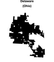 Delaware, Ohio blank outline map vector