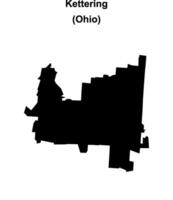 Kettering, Ohio blank outline map vector