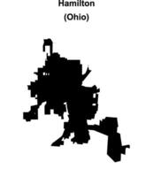 Hamilton, Ohio blank outline map vector