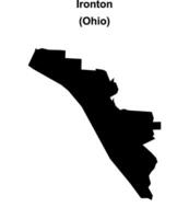 Ironton, Ohio blank outline map vector
