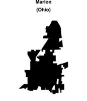 Marion, Ohio blank outline map vector