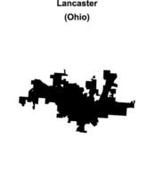 Lancaster, Ohio blank outline map vector