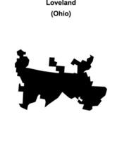 Loveland, Ohio blank outline map vector