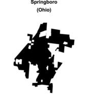 Springboro, Ohio blank outline map vector
