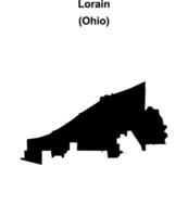 Lorain, Ohio blank outline map vector