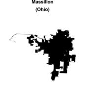 Massillon, Ohio blank outline map vector