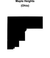 Maple Heights, Ohio blank outline map vector
