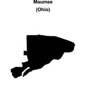 Maumee, Ohio blank outline map vector