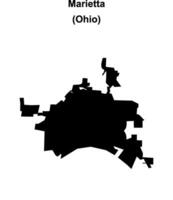 Marietta, Ohio blank outline map vector