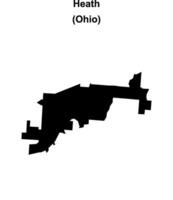 Heath, Ohio blank outline map vector
