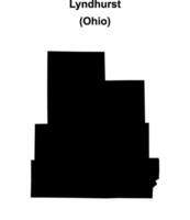 Lyndhurst, Ohio blank outline map vector