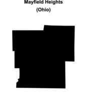 Mayfield Heights, Ohio blank outline map vector